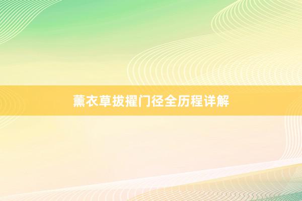 薰衣草拔擢门径全历程详解
